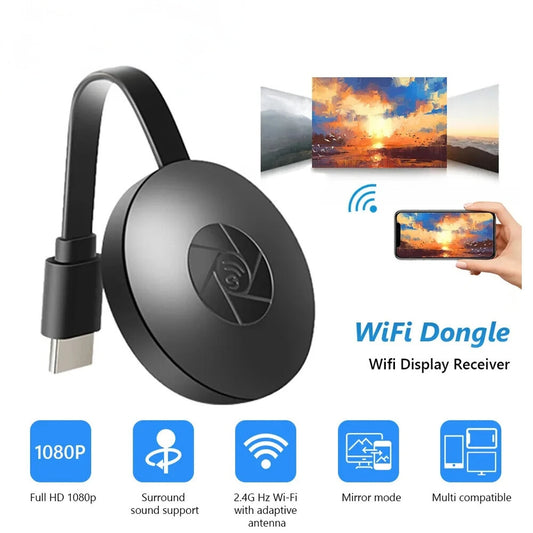 G2 Miracast TV Dongle Wifi Wireless TV Stick Supoort HDMI-Compatible 1080P HD Mirror Screen Display Adapter For IOS Android