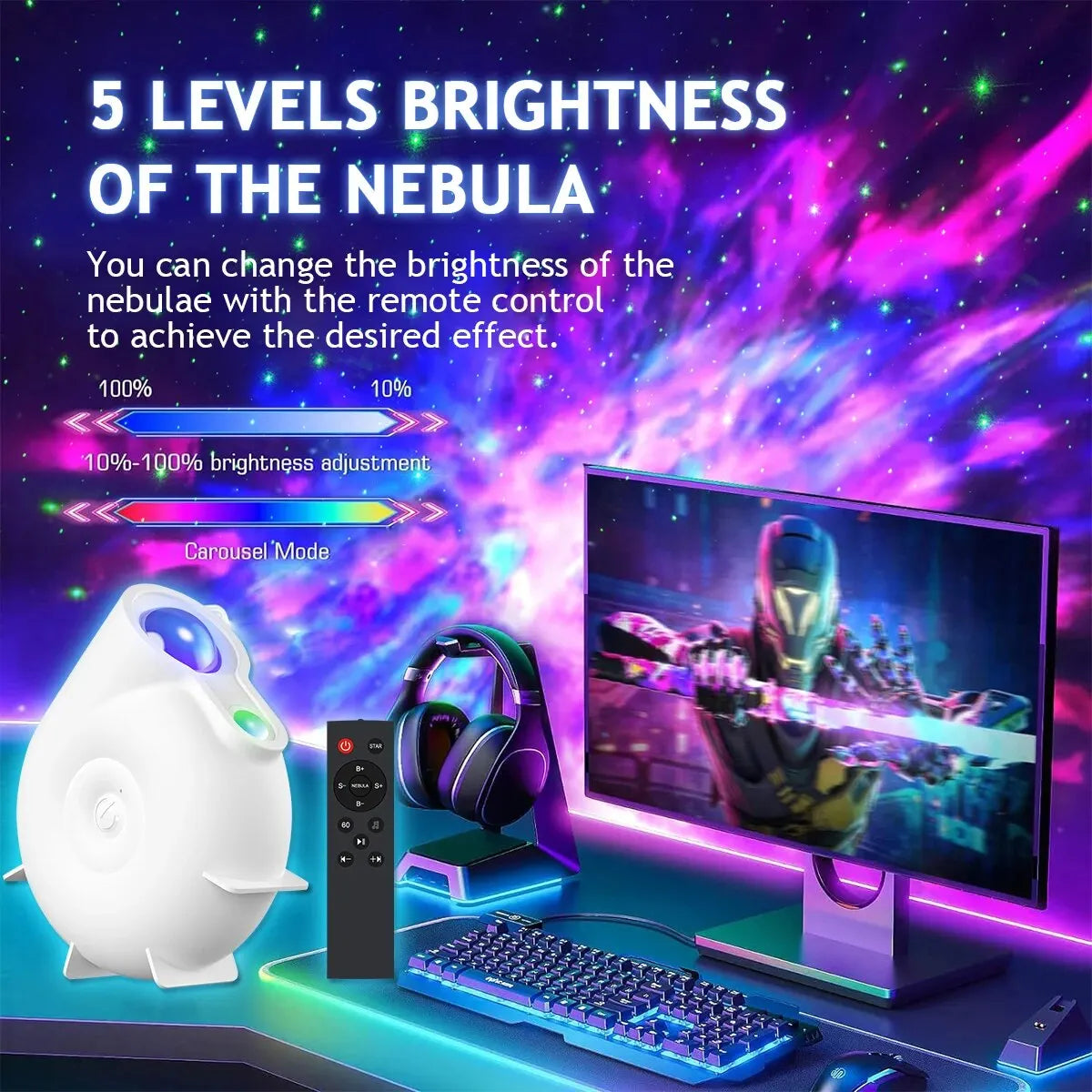Bluetooth Music Speaker With Starry Galaxy Projector Night Light for Bedroom Decor Portable Speaker Ideal Gift for Christmas Kid - MAGCUBIC