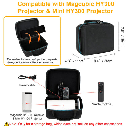 Hard EVA Storage Case Travel Carrying Box for Magcubic HY300/P300 Mini Projector Zipper Bags For Projector Accessories